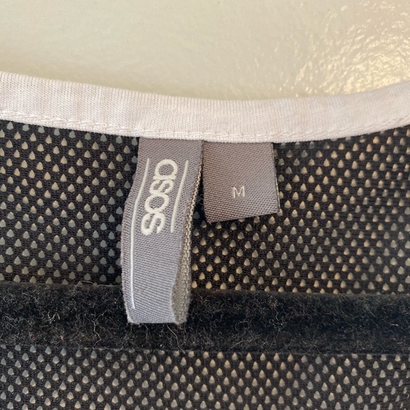 ASOS black and white mesh muscle tank top medium - Picture 5 of 7
